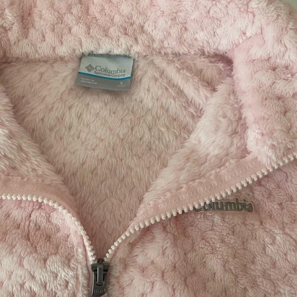 Girls Columbia Soft Pink Plush Jacket size Small (7/8) EUC - Picture 2 of 3